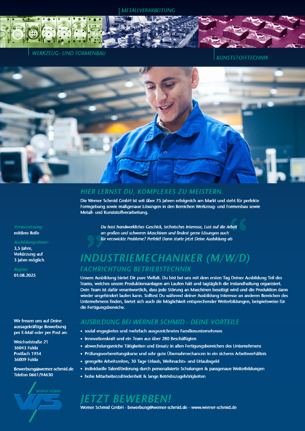 Ausbildung zum Industriemechaniker (m/w/d) in der Fachrichtung Betriebstechnik