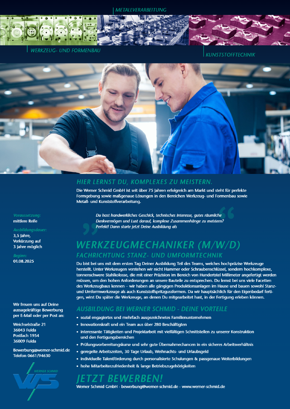 Ausbildung zum Werkzeugmechaniker in der Stanz- und Umformtechnik (m/w/d)