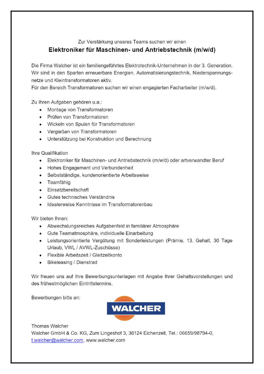 Elektroniker für Maschinen- und Antriebstechnik (m/w/d)