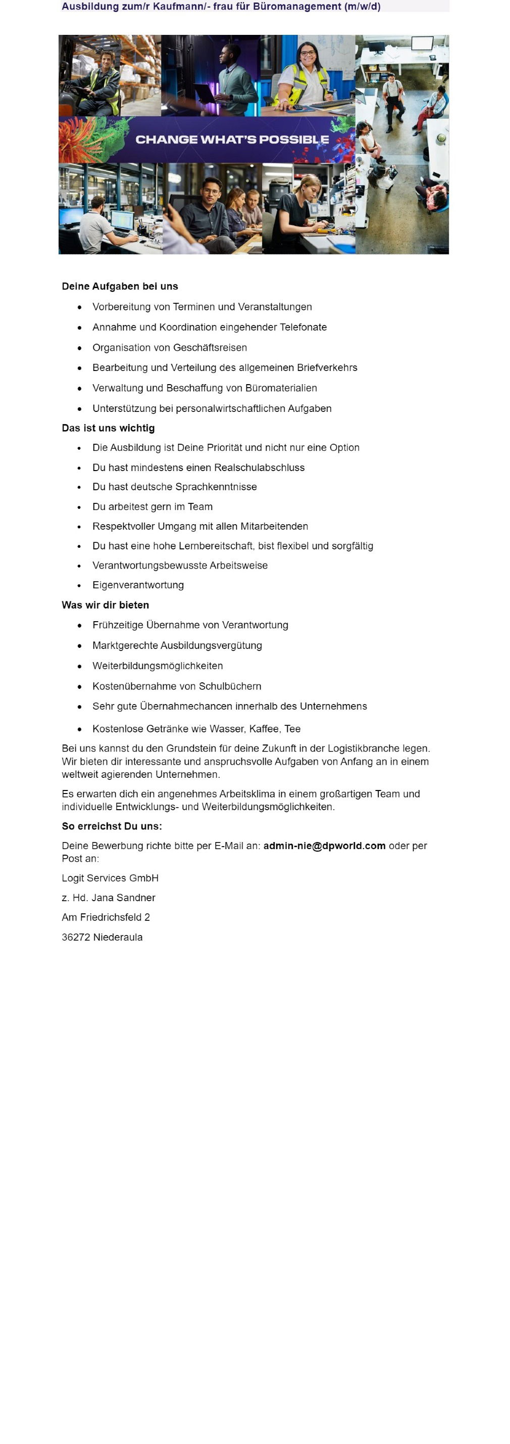 Ausbildung zum/r Kaufmann/- frau für Büromanagement (m/w/d)