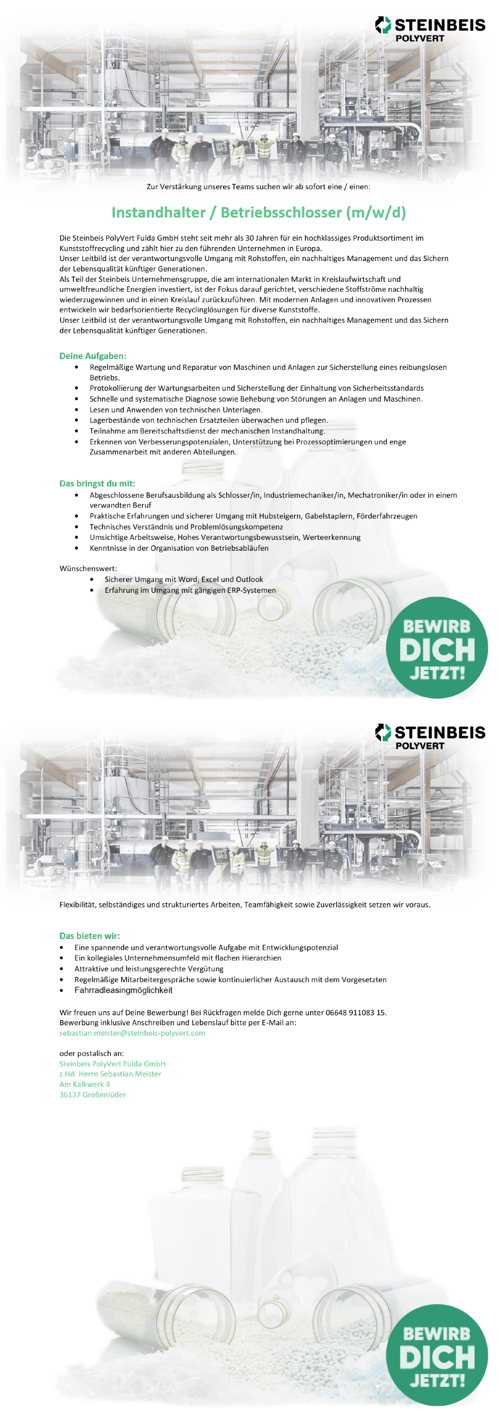 Instandhalter / Betriebsschlosser (m/w/d)