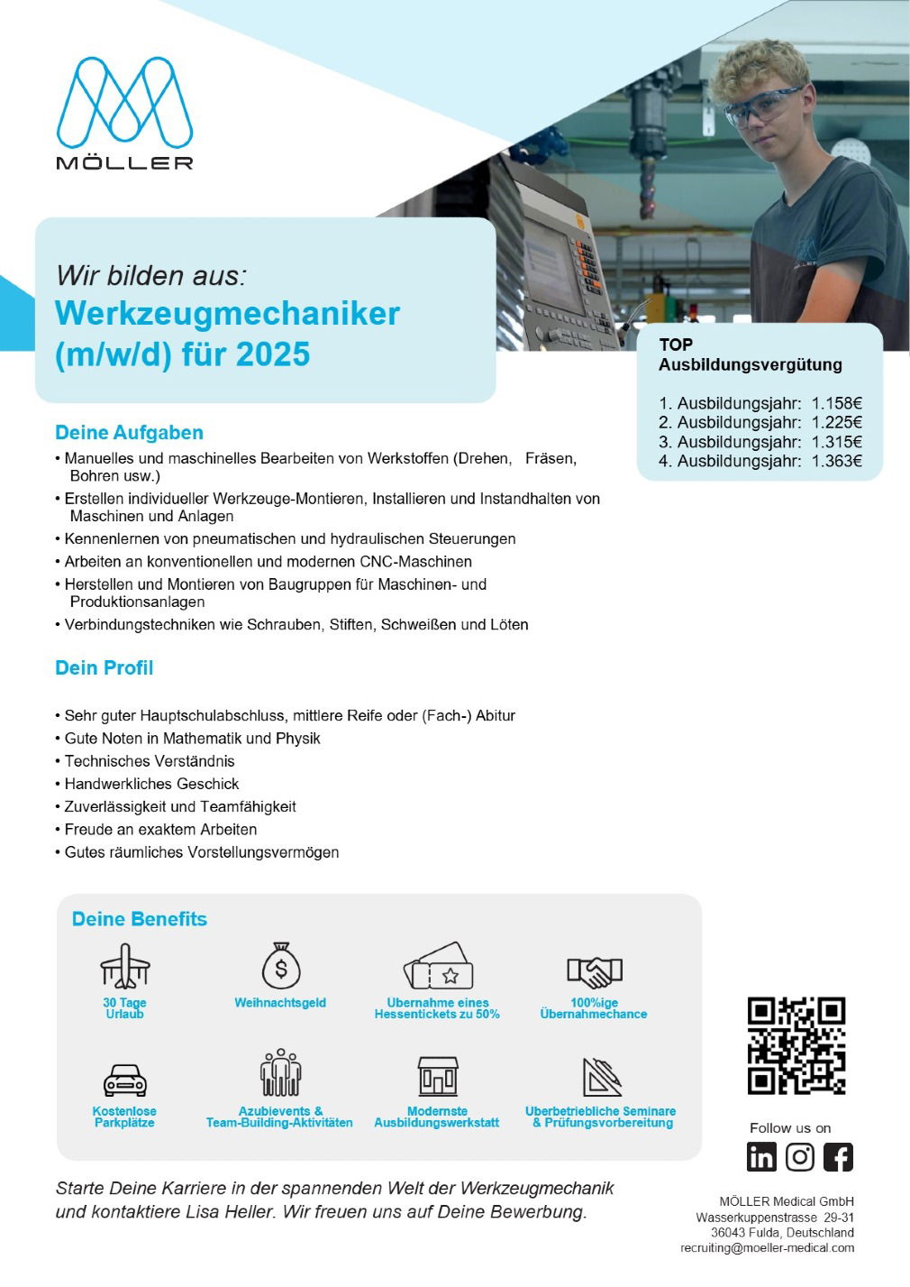 Auszubildender Werkzeugmechaniker (m/w/d)