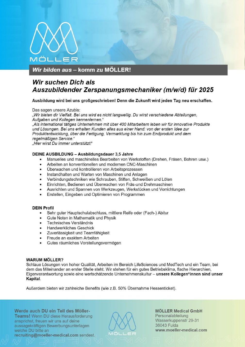 Auszubildender Zerspanungsmechaniker (m/w/d)