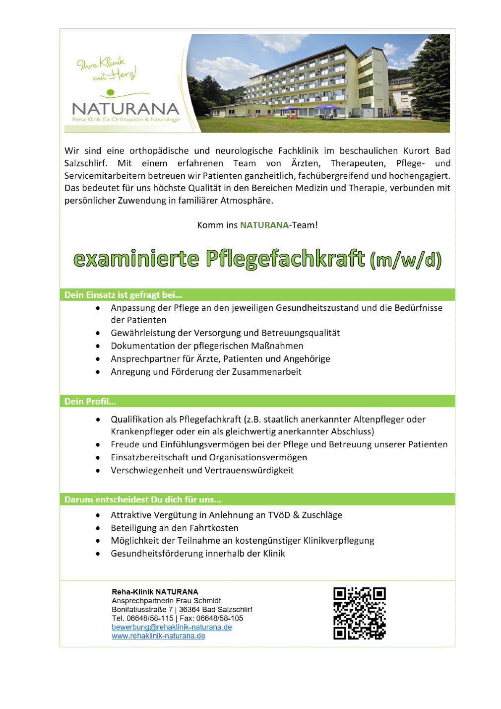 Examinierte Pflegefachkraft (m/w/d) 