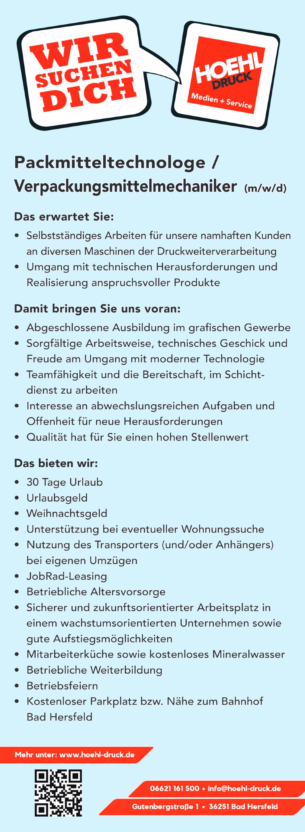 Packmitteltechnologe / Verpackungsmittelmechaniker (m/w/d)