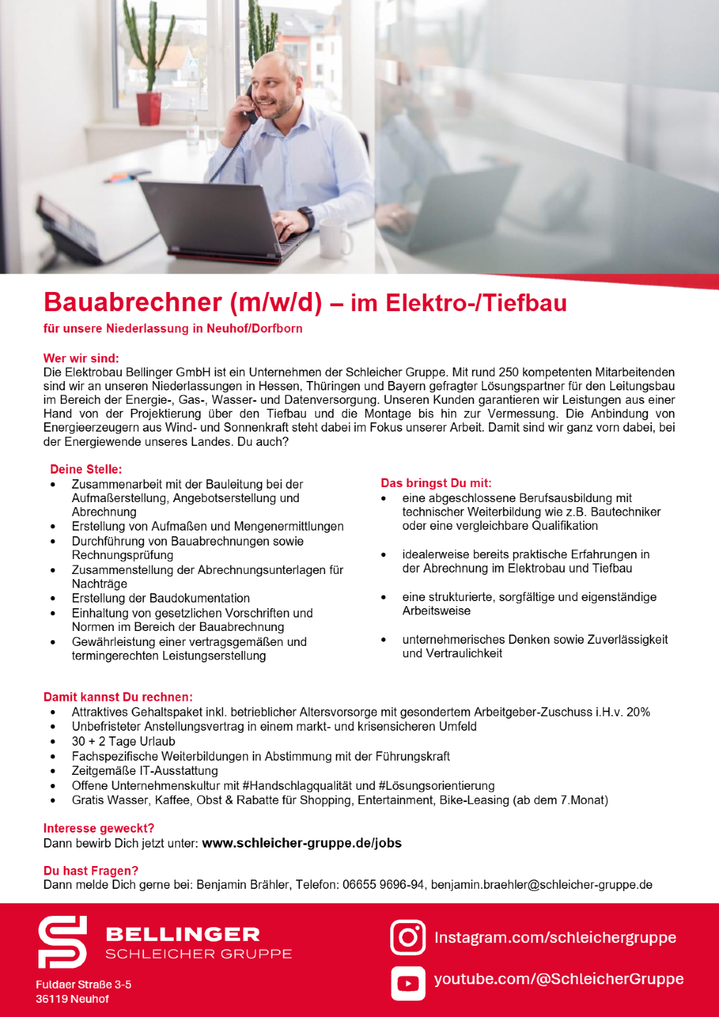 Bauabrechner (m/w/d) – im Elektro-/Tiefbau