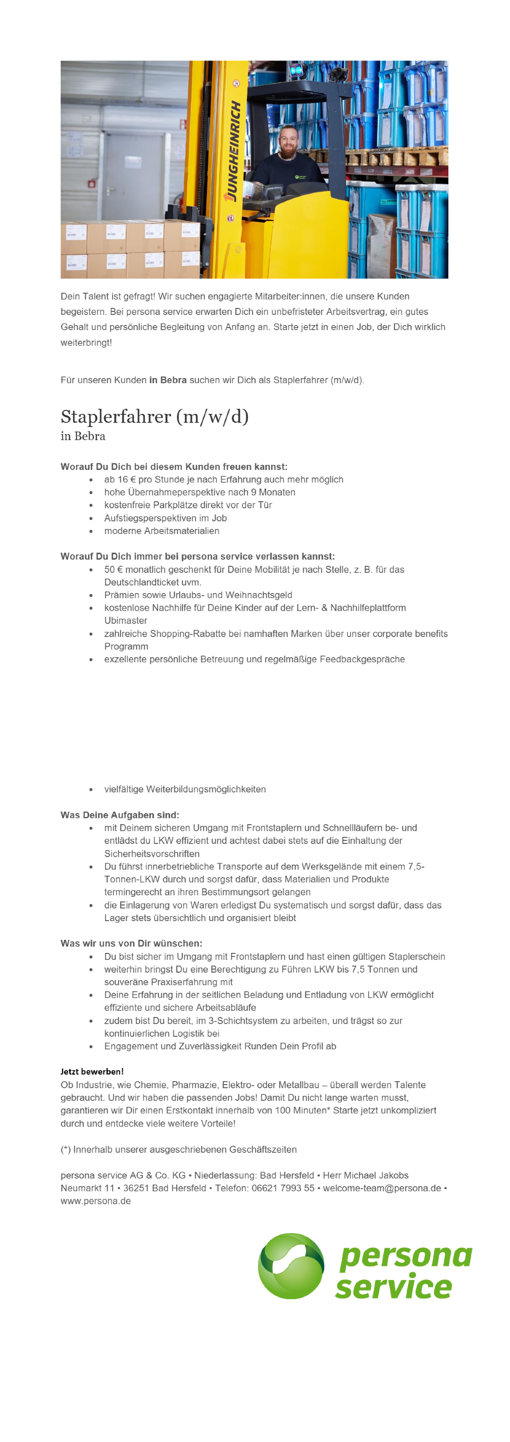 Staplerfahrer (m/w/d)