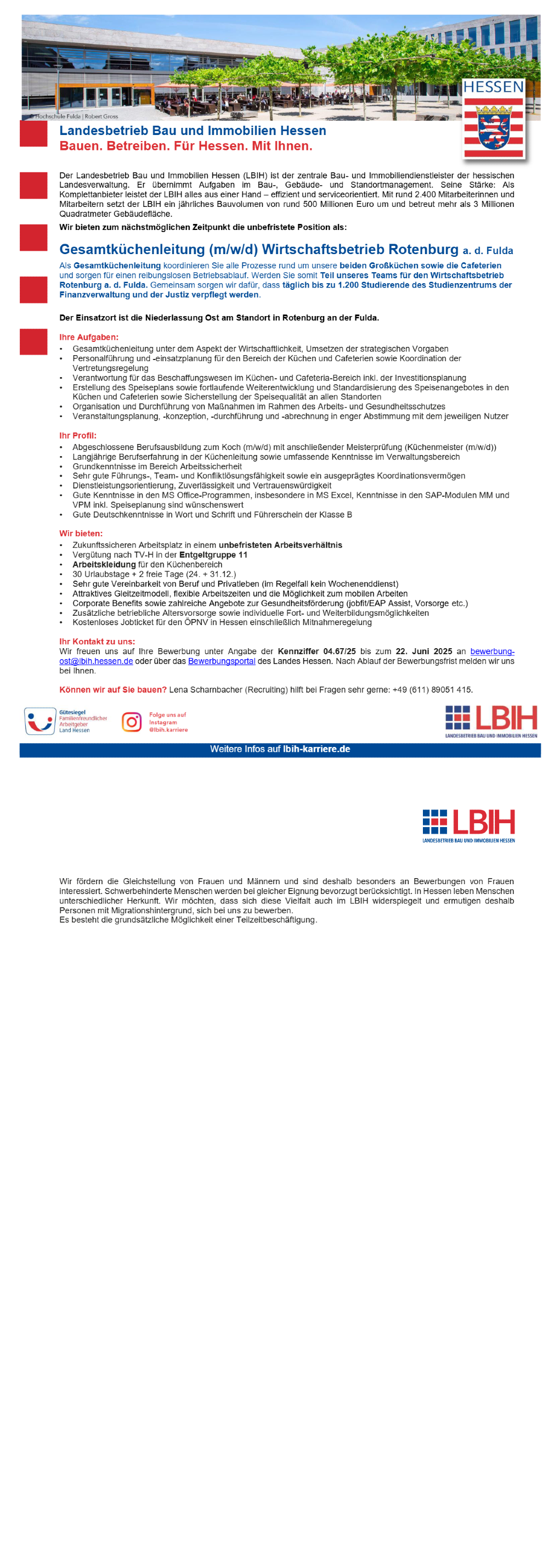 Gesamtküchenleitung (m/w/d)