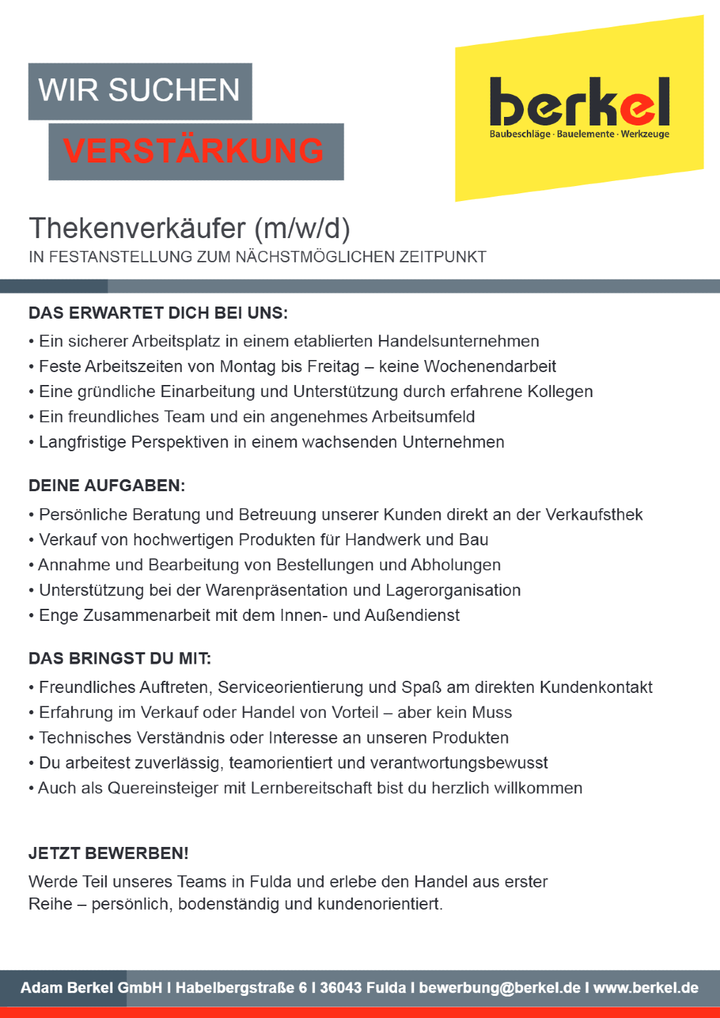 Thekenverkäufer (m/w/d)
