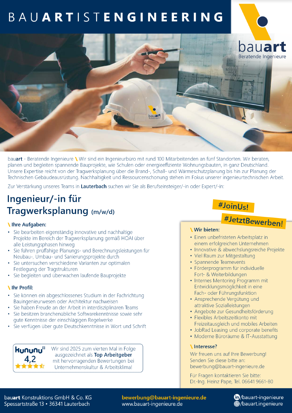 Ingenieur/-in für Tragwerksplanung (m/w/d)