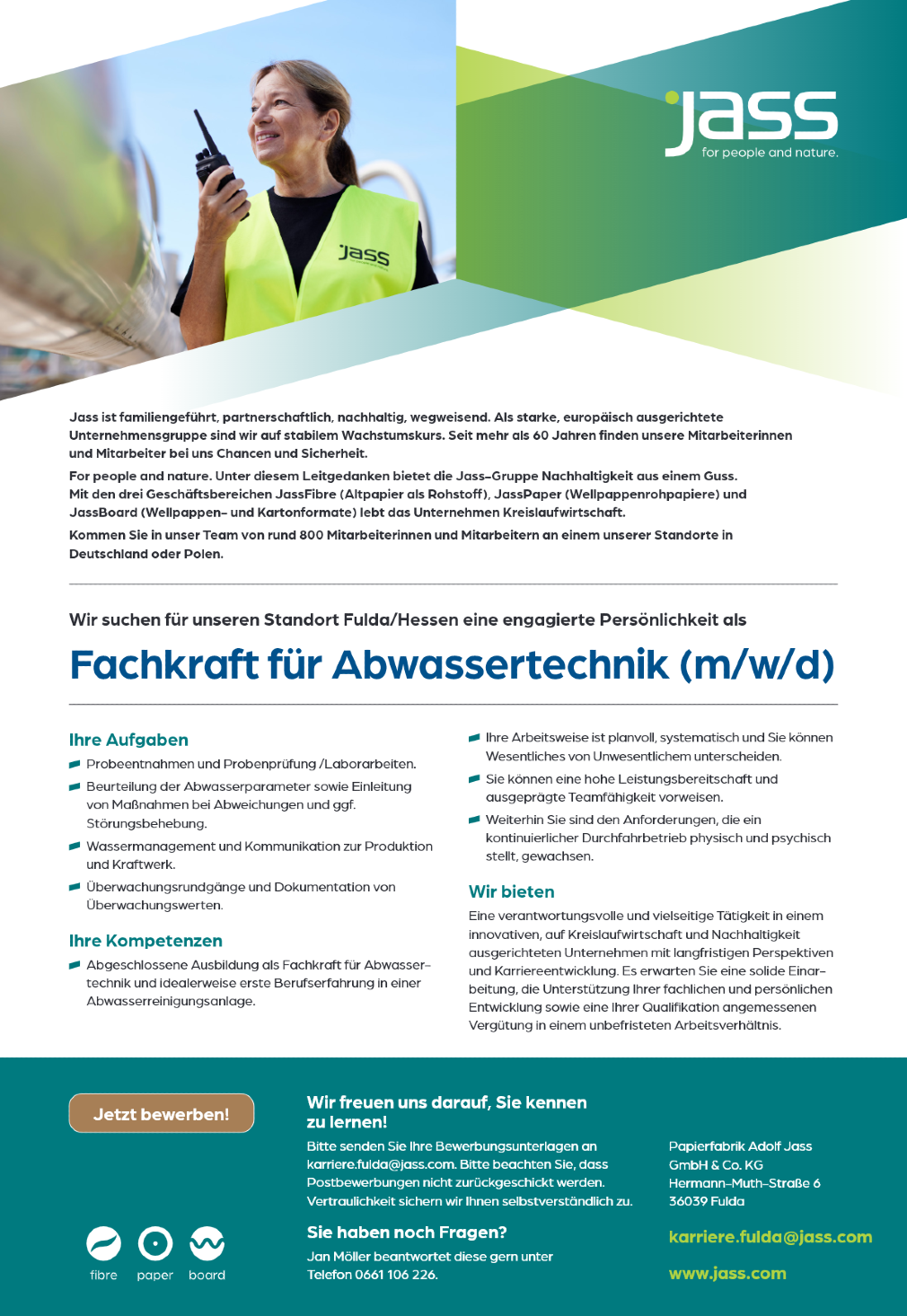 Fachkraft für Abwassertechnik (m/w/d)