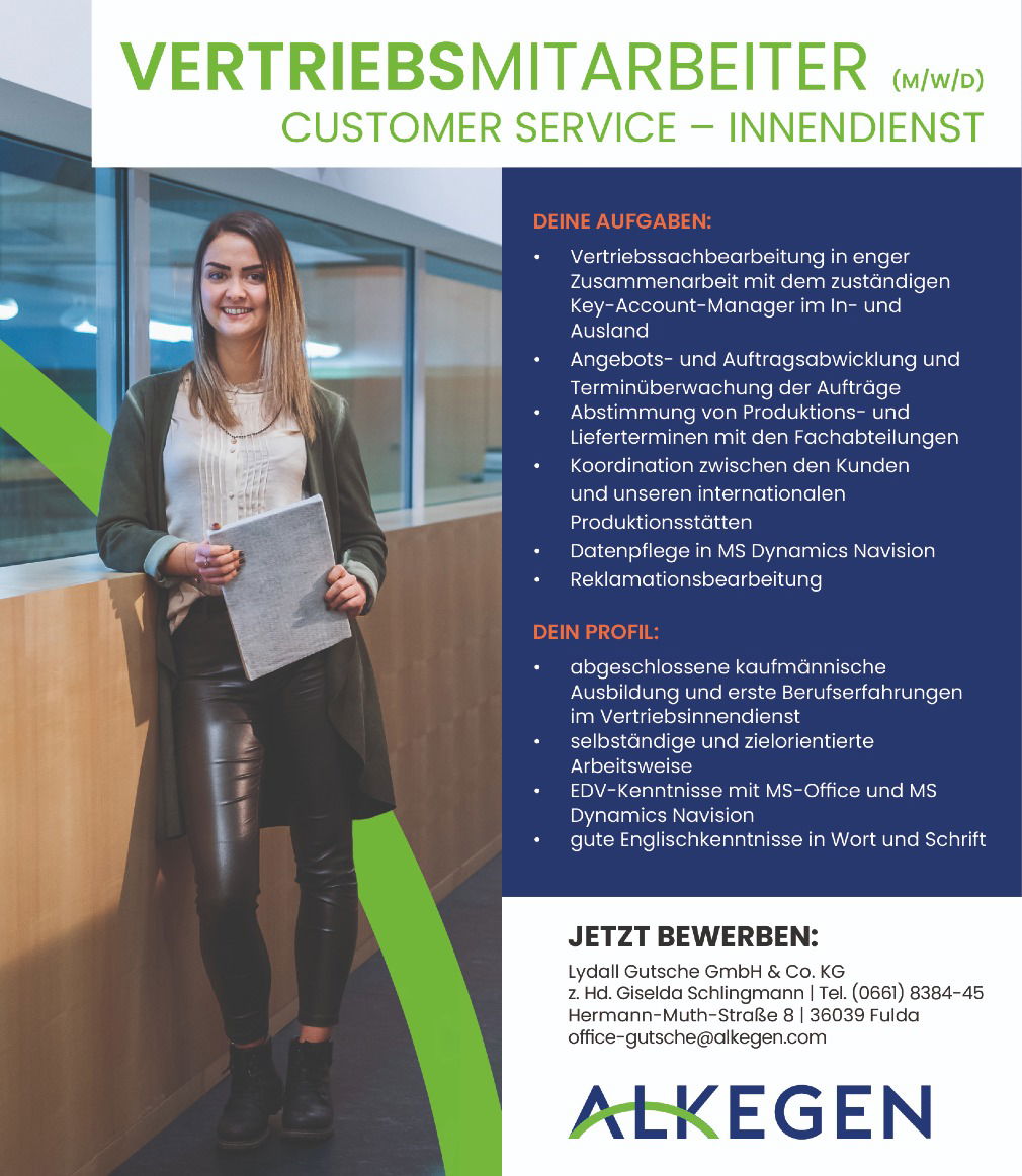 Vertriebsmitarbeiter (m/w/d) Customer Service - Innendienst