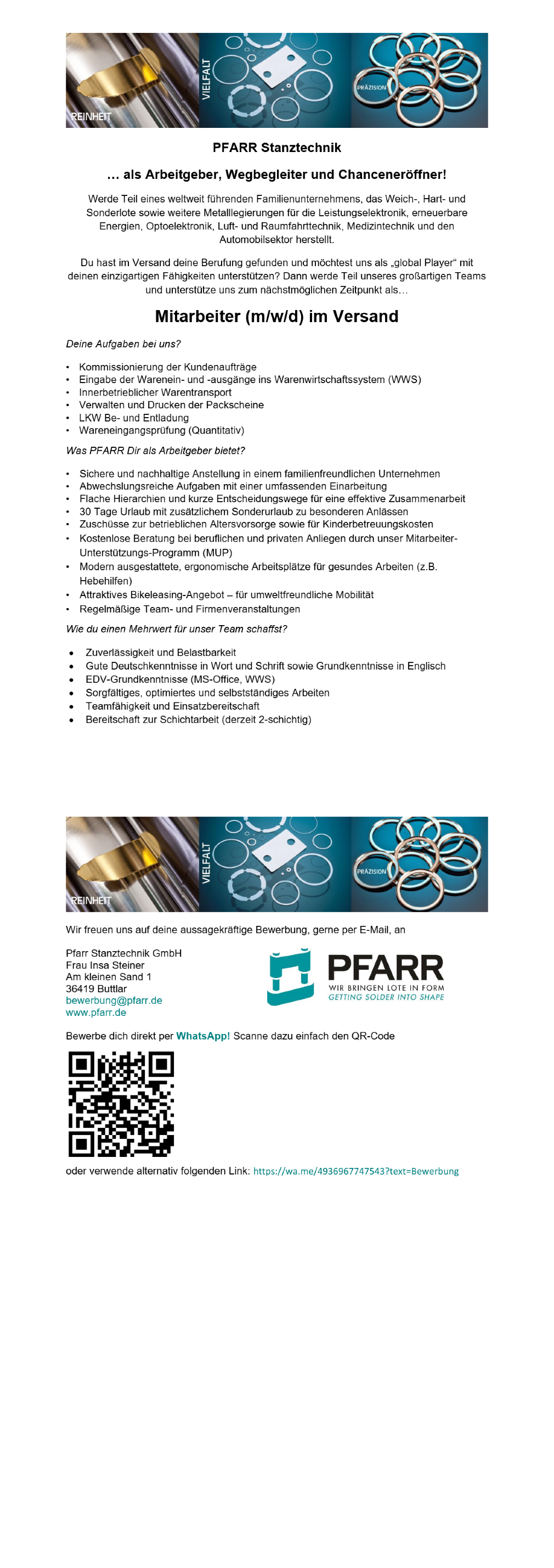Mitarbeiter (m/w/d) im Versand