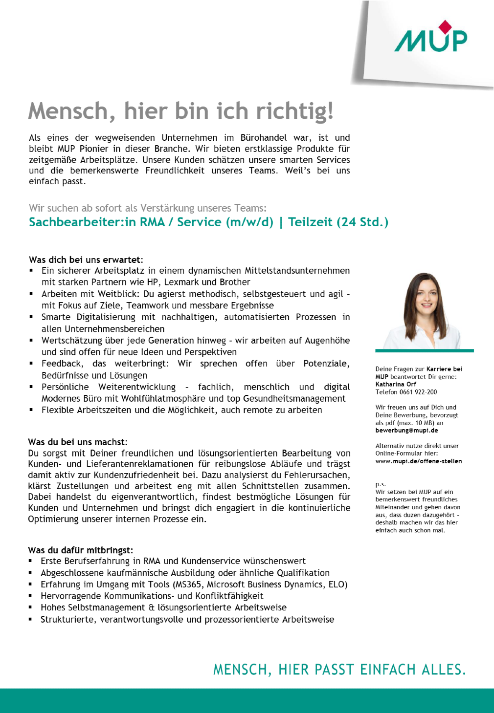 Sachbearbeiter:in RMA / Service (m/w/d)