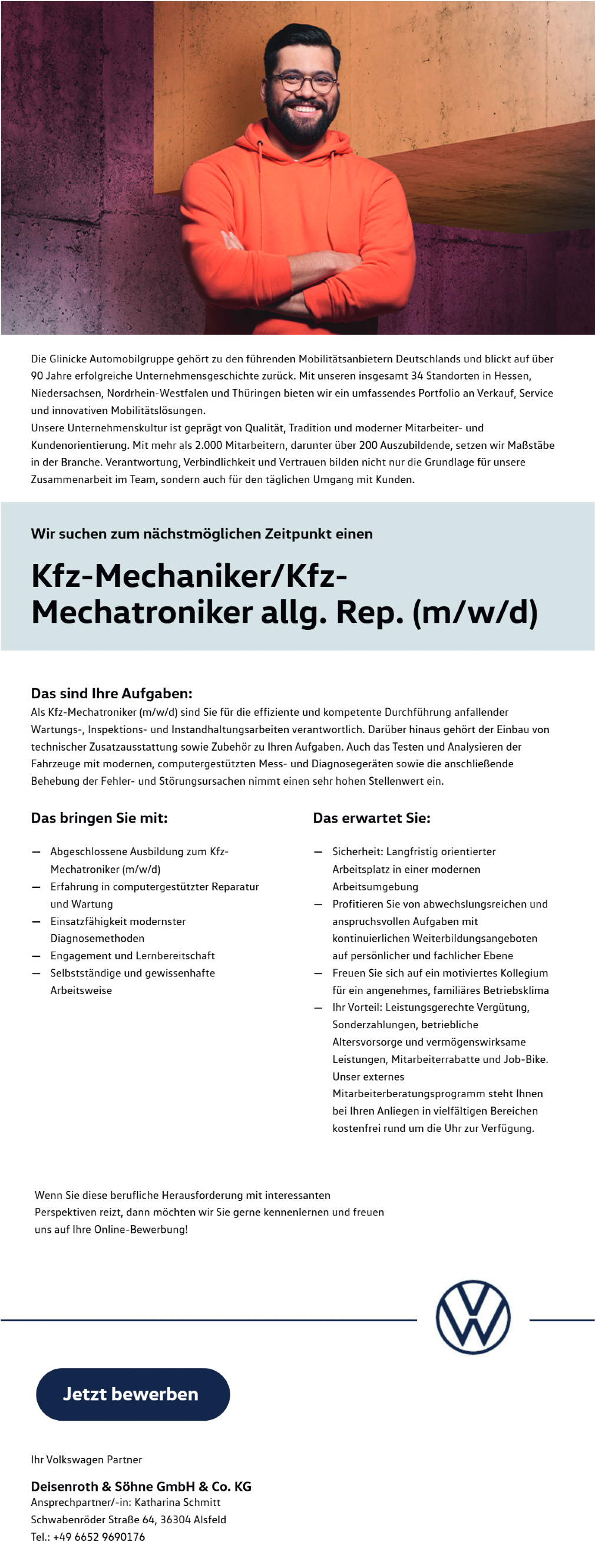 Kfz-Mechaniker/Kfz-Mechatroniker allg. Rep. (m/w/d)