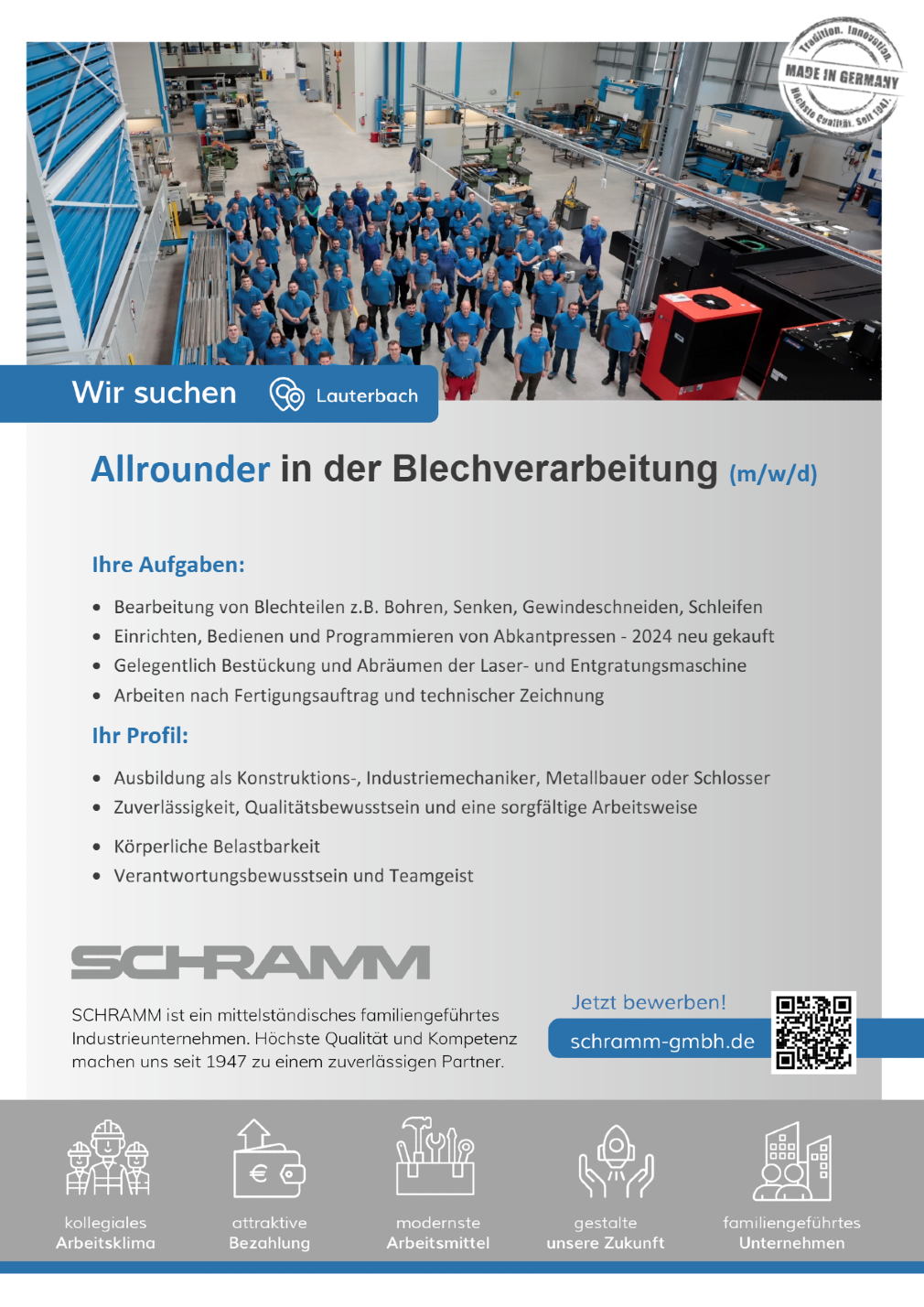 Allrounder in der Blechverarbeitung (m/w/d)
