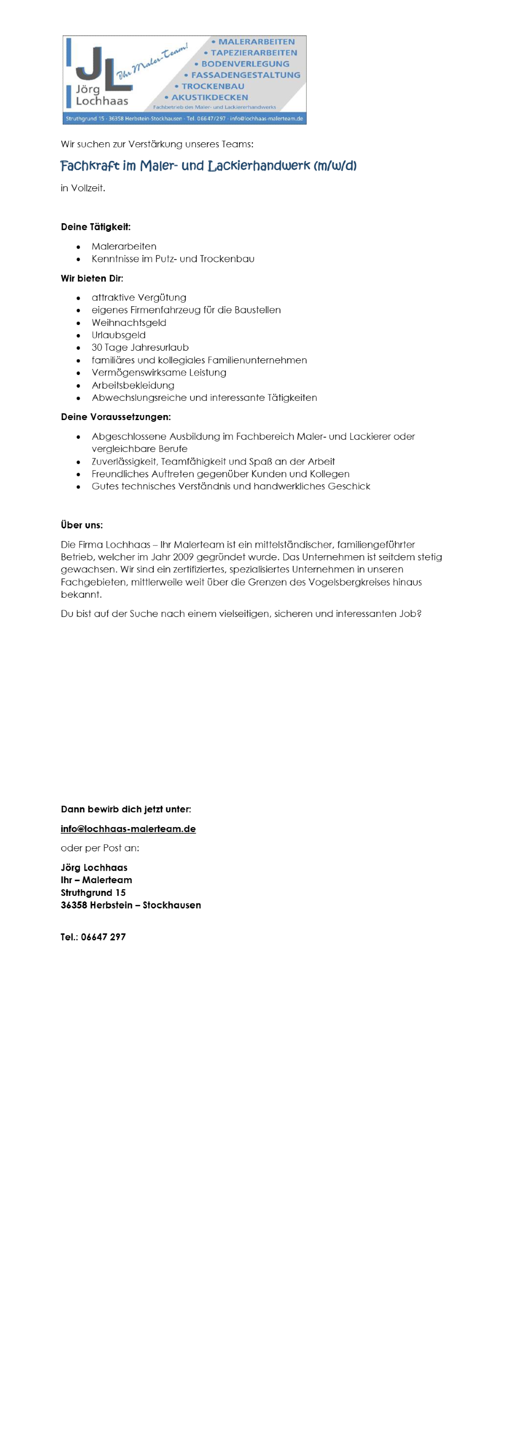 Fachkraft im Maler- und Lackierhandwerk (m/w/d)
