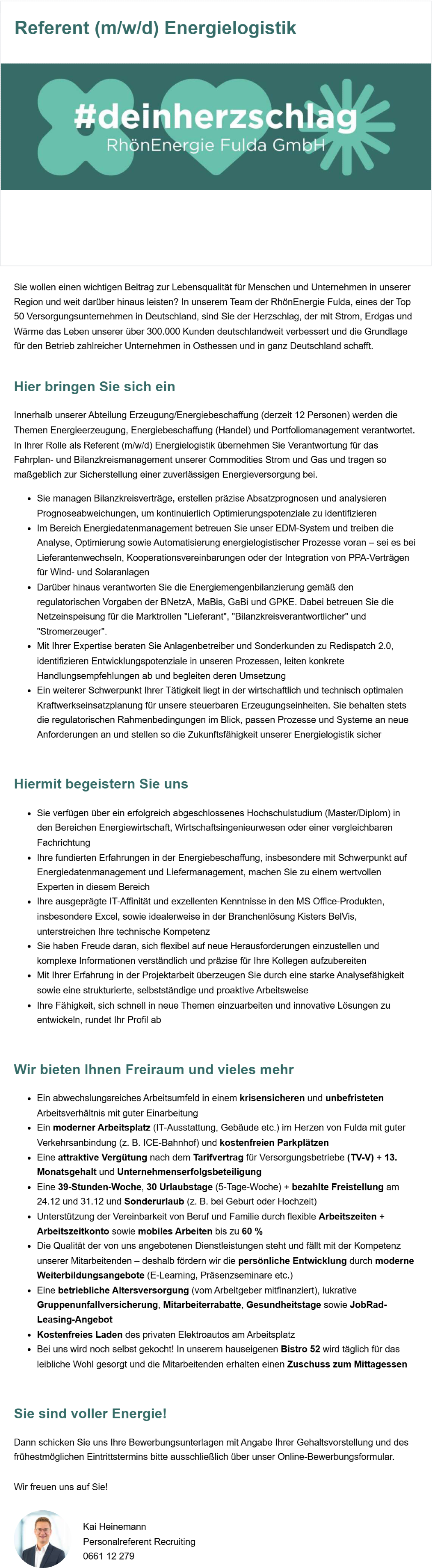 Referent (m/w/d) Energielogistik