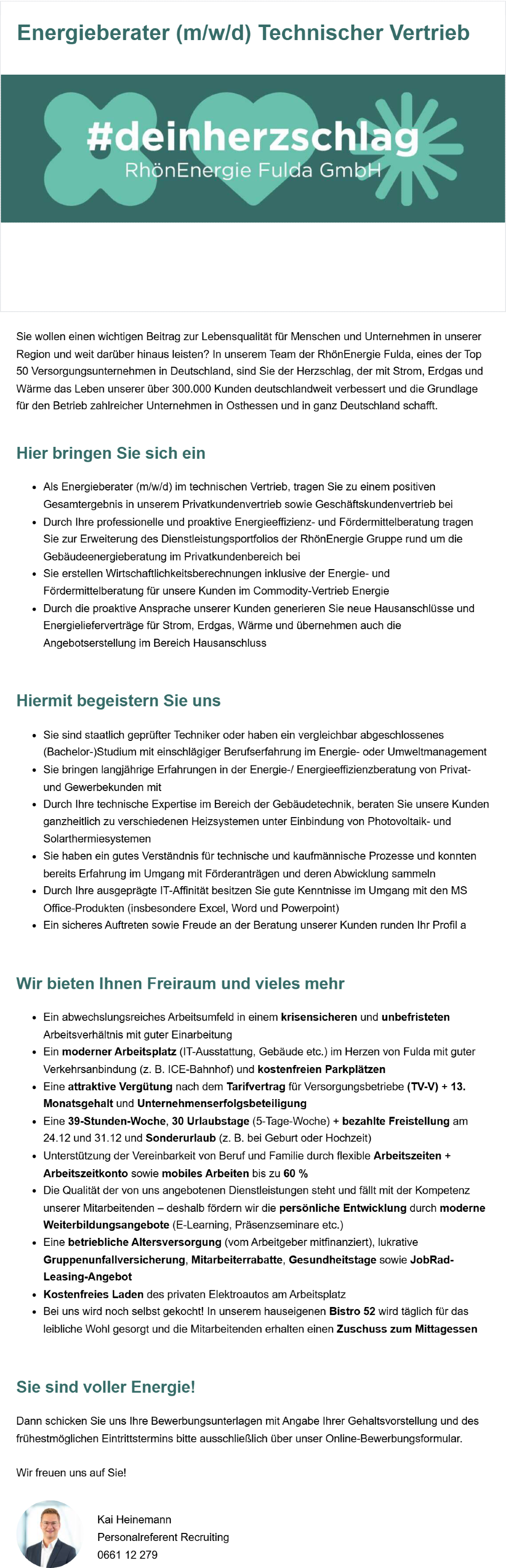 Energieberater (m/w/d) Technischer Vertrieb