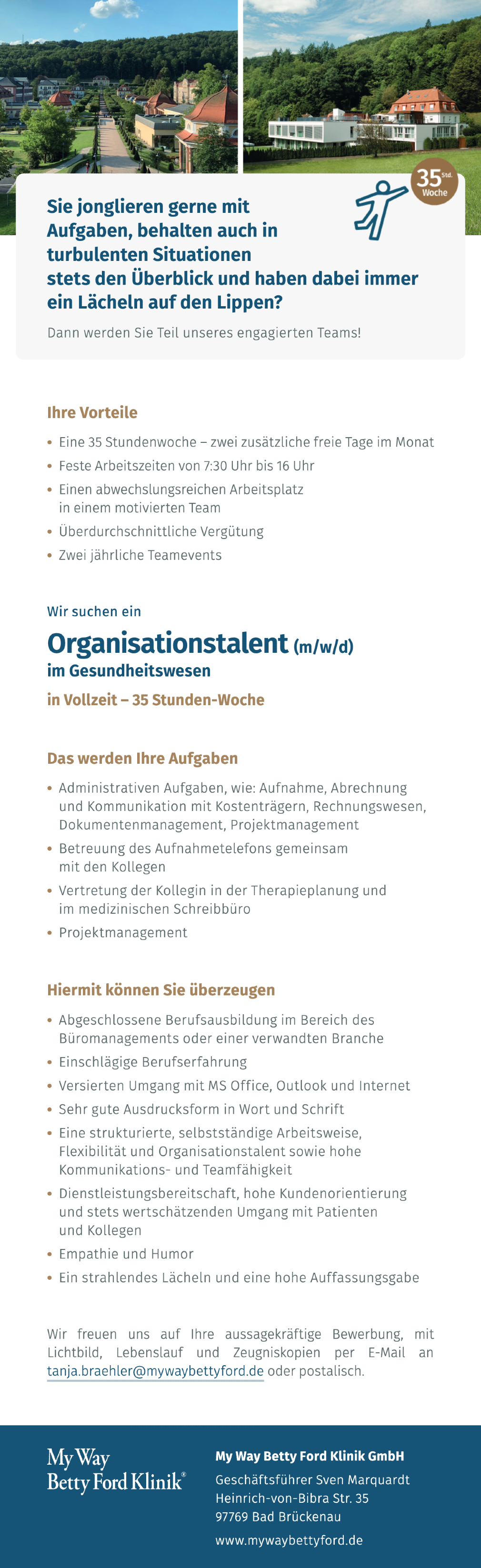Organisationstalent (m/w/d) im Gesundheitswesen