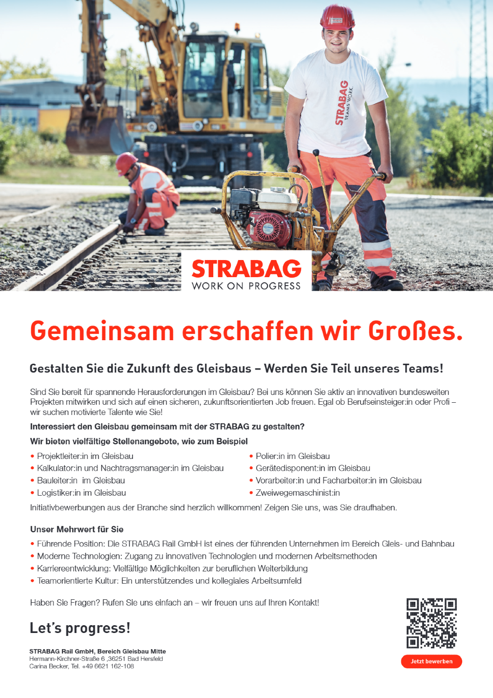 Verstärkung (m/w/d) im Gleisbau