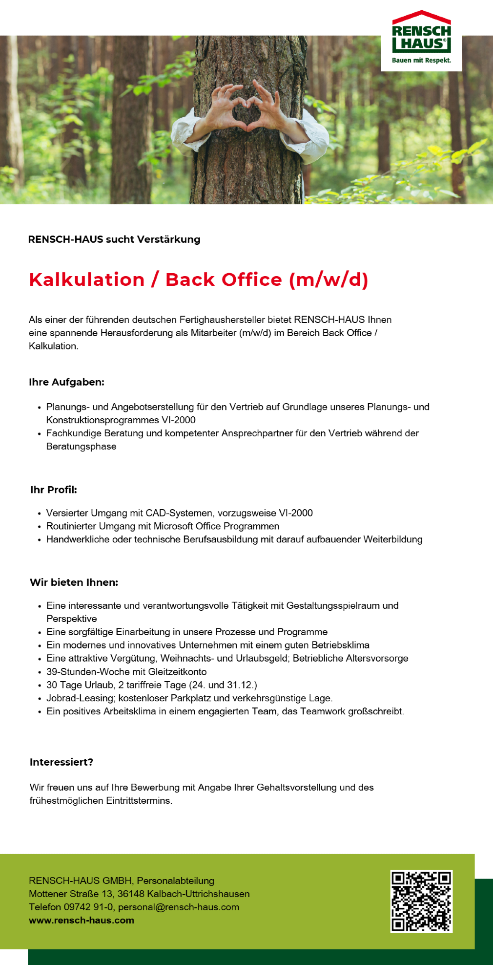 Kalkulation / Back Office (m/w/d)