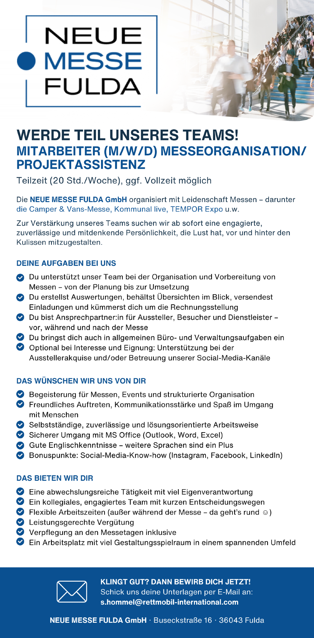 Mitarbeiter (m/w/d) Messeorganisation/Projektassistenz
