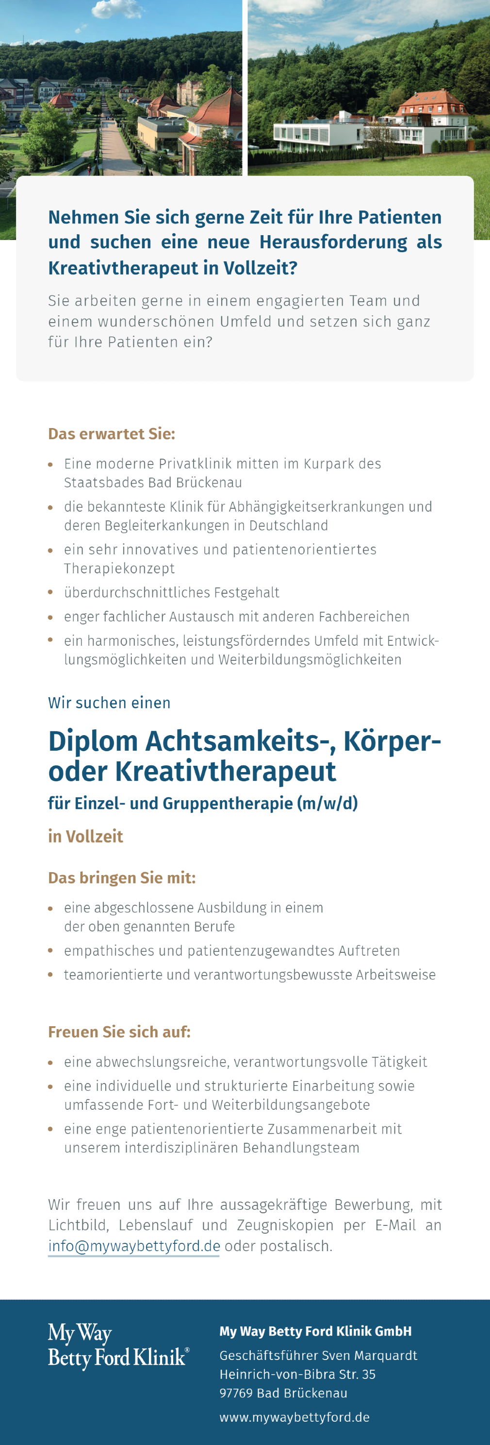 Diplom Achtsamkeits-, Körper- oder Kreativtherapeut für Einzel- und Gruppentherapie (m/w/d)