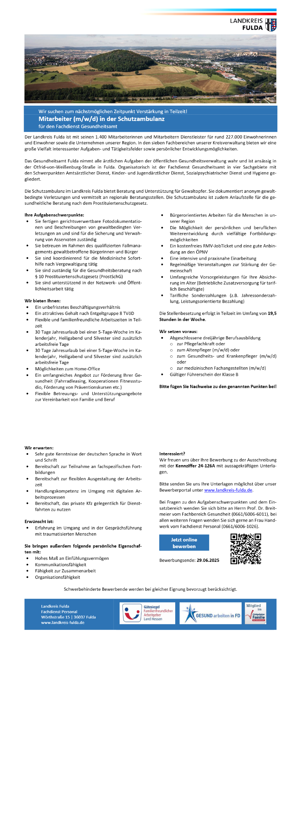 Mitarbeiter (m/w/d) in der Schutzambulanz für den Fachdienst Gesundheitsamt