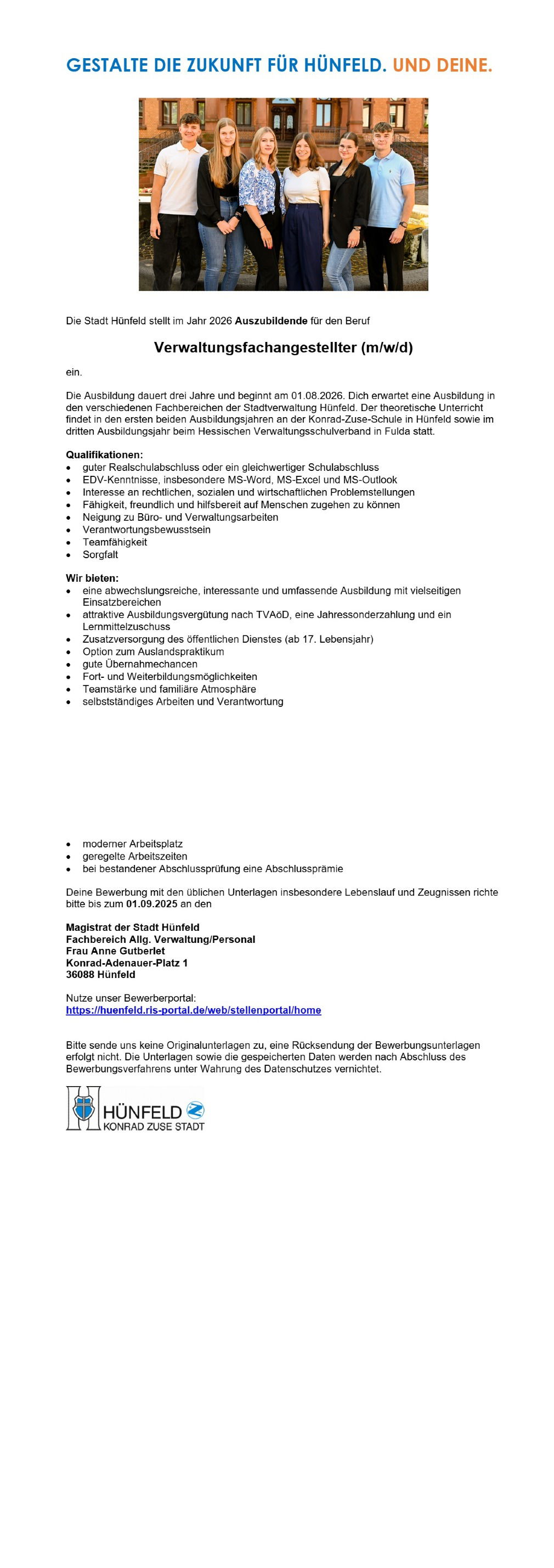 Ausbildung zum Verwaltungsfachangestellten (m/w/d)
