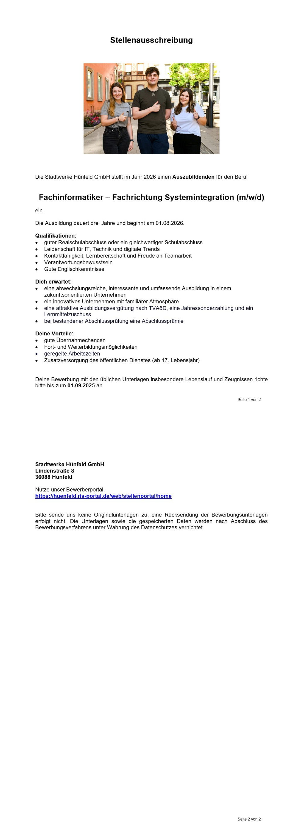 Ausbildung zum Fachinformatiker – Fachrichtung Systemintegration (m/w/d)