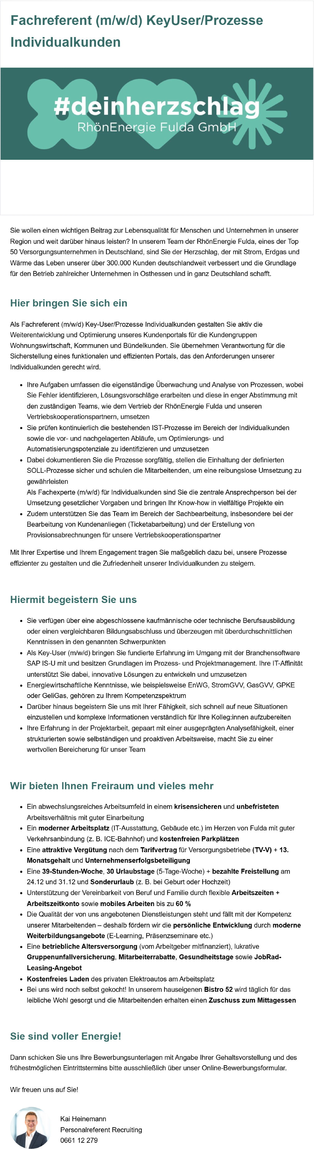 Fachreferent (m/w/d) KeyUser/Prozesse Individualkunden
