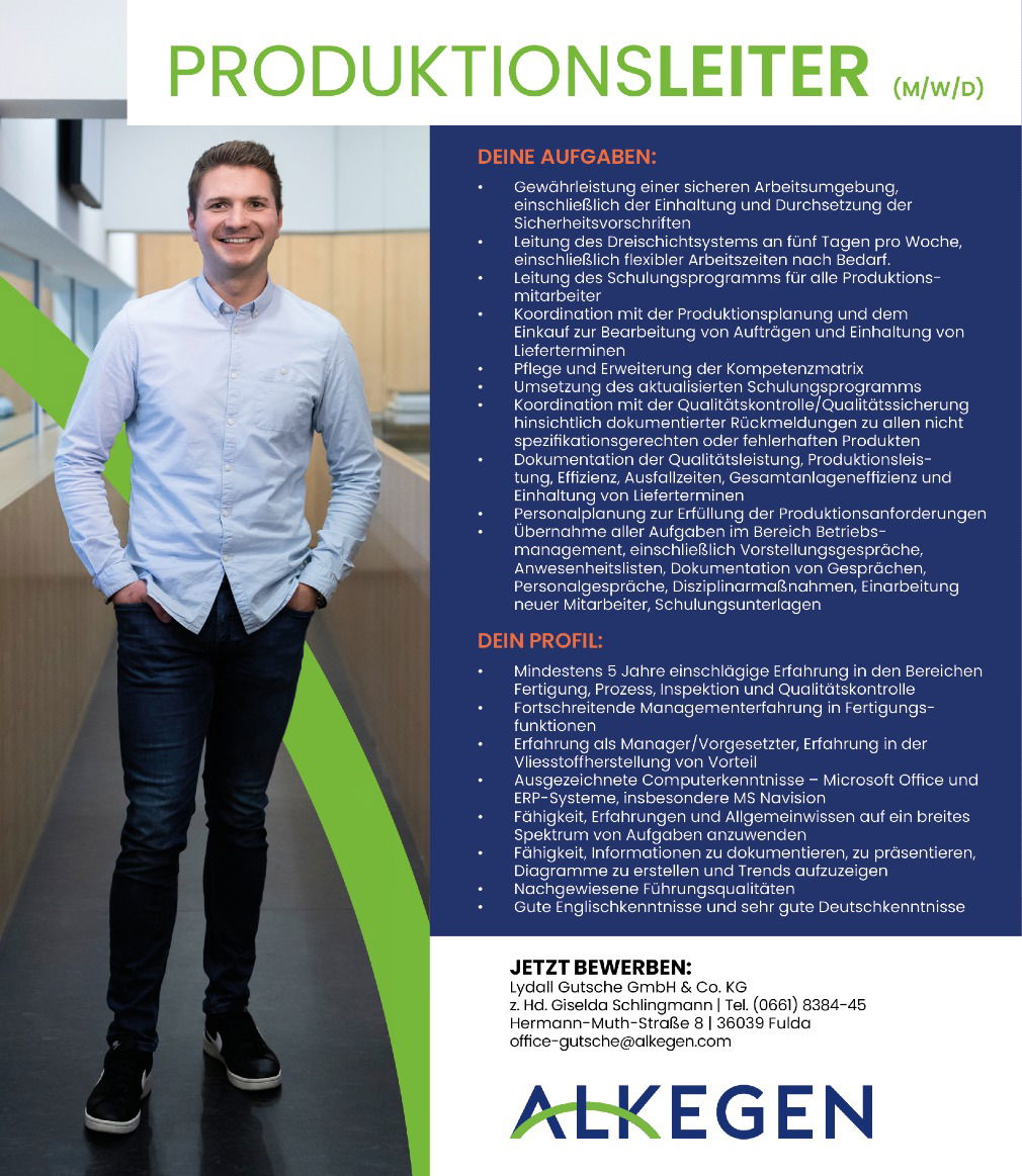 Produktionsleiter (m/w/d)