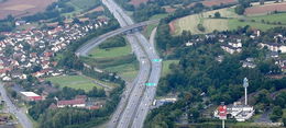 A 4 / A 7 Kirchheimer Dreieck: Baustelle in Fahrtrichtung Fulda