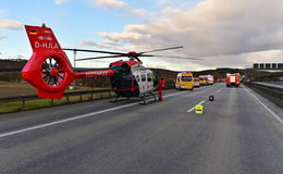 14 verletzte Personen nach schwerem Unfall auf der A 5