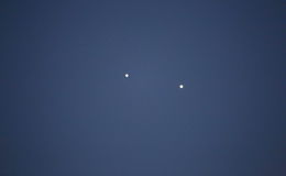 Venus und Jupiter am waldhessischen Abendhimmel