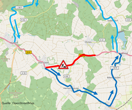 Start der Straßenbauarbeiten auf der B 62