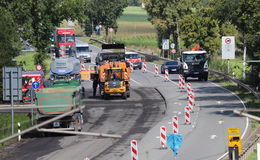 Baustelle auf der B 27 bei Friedlos: Große Belastung vor allem im Berufsverkehr