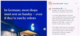 Rücksicht auf Roboter: Briten wundern sich über Teo-Sonntagsverkaufsverbot