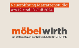 Neueröffnung mit Kaffee und Kuchen bei Möbel Wirth am 12. und 13. Juli 2024