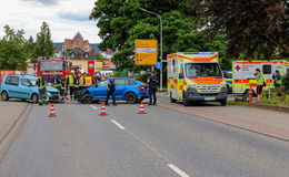 Zwei Fahrzeuge im Bereich Bahnhofstraße/Heidgraben kollidiert