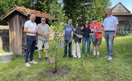 Mit Schaufel und Gießkanne: Baumpflanzaktion im Museumsdorf