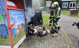 Altkleider-Container im Domänenweg in Brand - Schneller Löscheinsatz