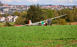 Zwischen Haimbach und Neuenberg: Segelflieger landet auf Feld