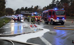 Brennender Lkw auf der A7: 20 Kilometer Stau am Hattenbacher Dreieck