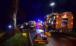 Crash auf der B49: Fahrzeug gegen Baum geprallt