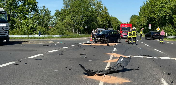 Vorfahrt missachtet: Zusammenstoß von zwei Autos auf der L3430 bei Eichenzell-Kerzell