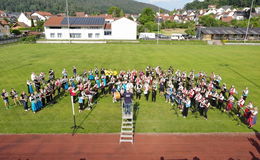 Feier der Blasmusik beim Bezirksmusikfest des Musikvereins 1965 Kassel