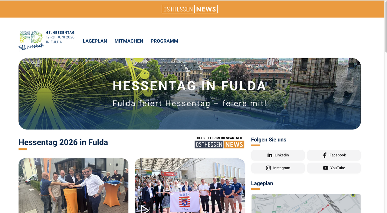 Unsere Sonderseite ist abrufbar unter: www.hessentag.osthessen-news.de